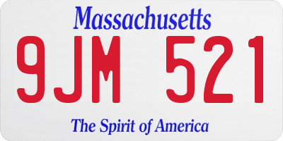 MA license plate 9JM521