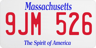 MA license plate 9JM526