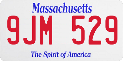 MA license plate 9JM529