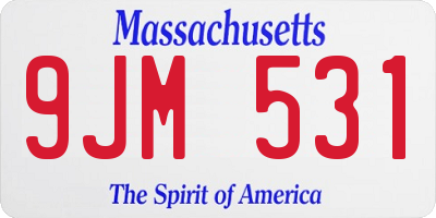MA license plate 9JM531