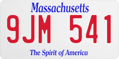 MA license plate 9JM541