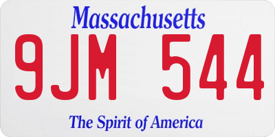 MA license plate 9JM544