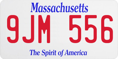 MA license plate 9JM556