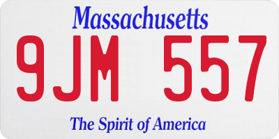 MA license plate 9JM557