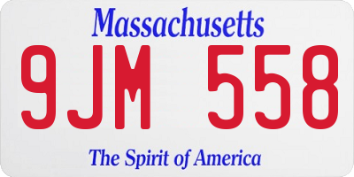 MA license plate 9JM558