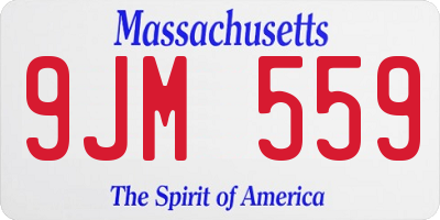 MA license plate 9JM559