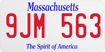 MA license plate 9JM563
