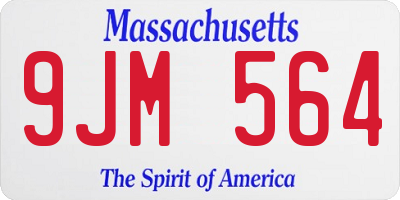 MA license plate 9JM564