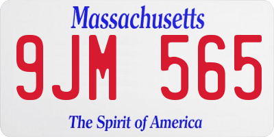 MA license plate 9JM565