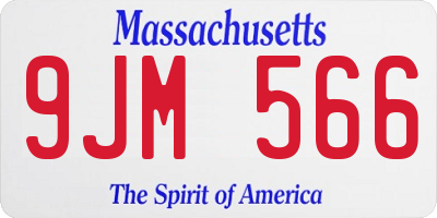 MA license plate 9JM566