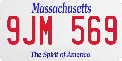 MA license plate 9JM569