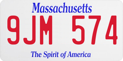 MA license plate 9JM574