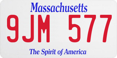 MA license plate 9JM577