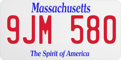 MA license plate 9JM580