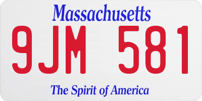 MA license plate 9JM581
