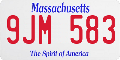 MA license plate 9JM583