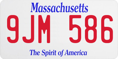 MA license plate 9JM586