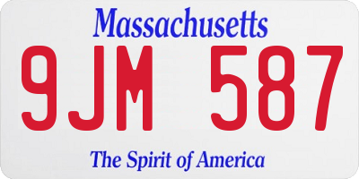 MA license plate 9JM587