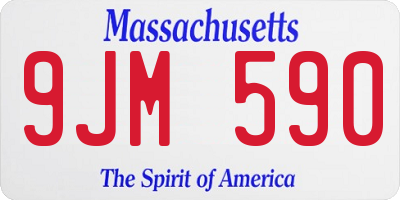 MA license plate 9JM590