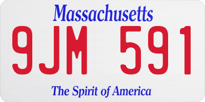 MA license plate 9JM591