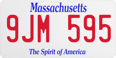 MA license plate 9JM595