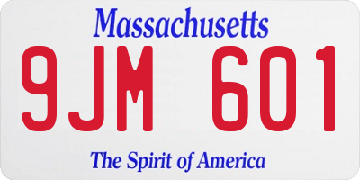 MA license plate 9JM601