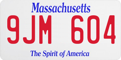 MA license plate 9JM604
