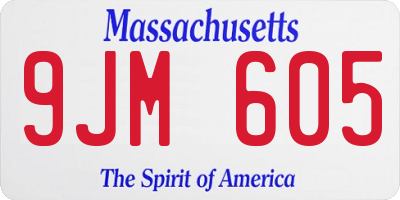 MA license plate 9JM605