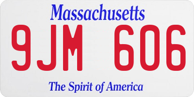 MA license plate 9JM606