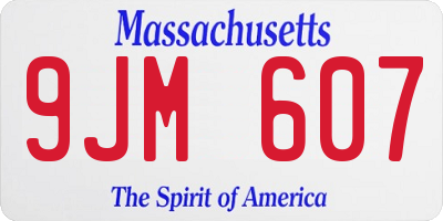 MA license plate 9JM607