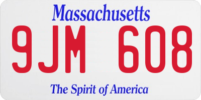 MA license plate 9JM608