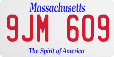 MA license plate 9JM609