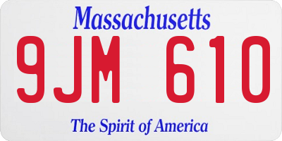 MA license plate 9JM610