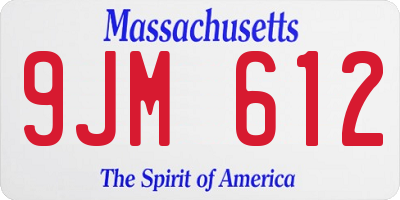 MA license plate 9JM612