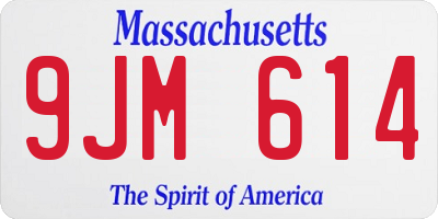 MA license plate 9JM614