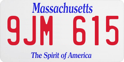 MA license plate 9JM615
