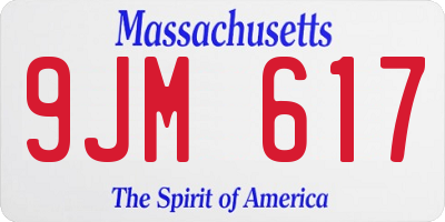 MA license plate 9JM617