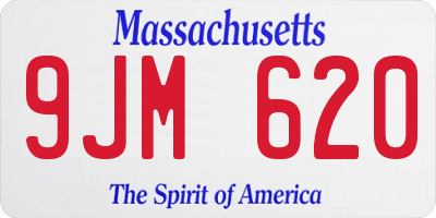 MA license plate 9JM620