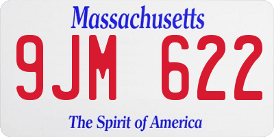 MA license plate 9JM622