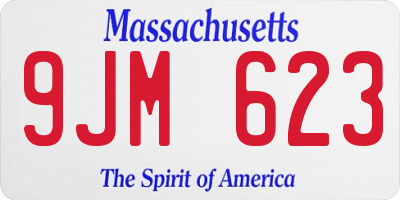 MA license plate 9JM623