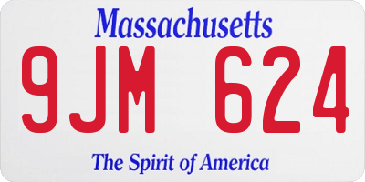 MA license plate 9JM624