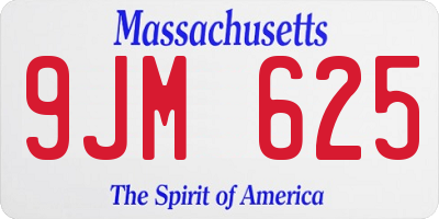 MA license plate 9JM625