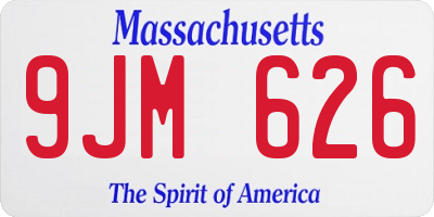 MA license plate 9JM626