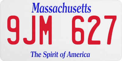 MA license plate 9JM627