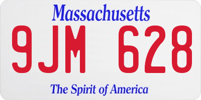 MA license plate 9JM628