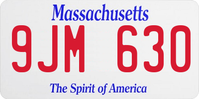 MA license plate 9JM630