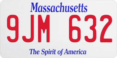 MA license plate 9JM632