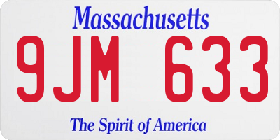 MA license plate 9JM633