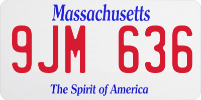 MA license plate 9JM636