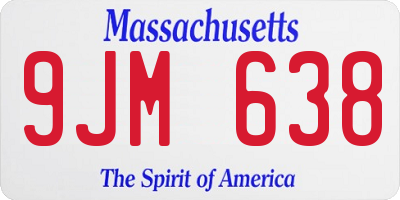 MA license plate 9JM638